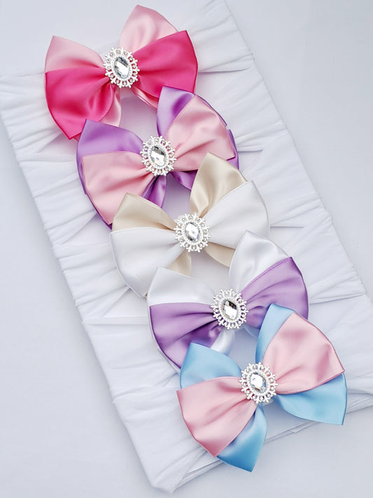 🎀Two Colour Satin Bow Headband🎀Choose Colour
