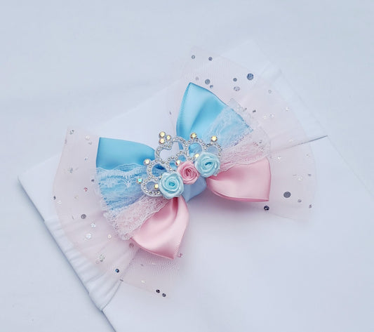 🎀Large Satin/Tulle Bow Headband 🎀
