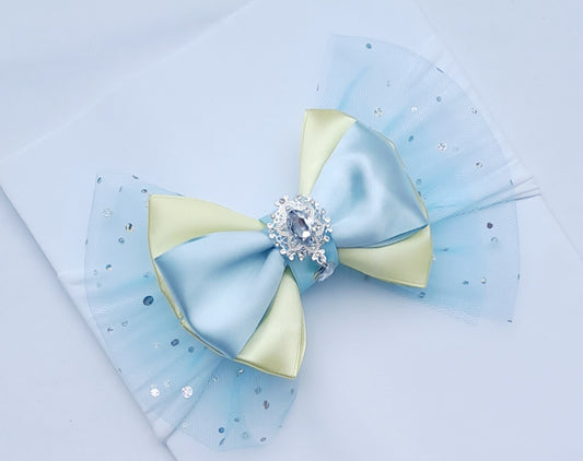 🎀Large Satin/Tulle Bow Headband 🎀