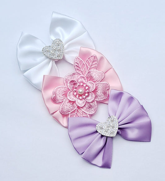 🎀3pc Satin Bow Clip Set 🎀
