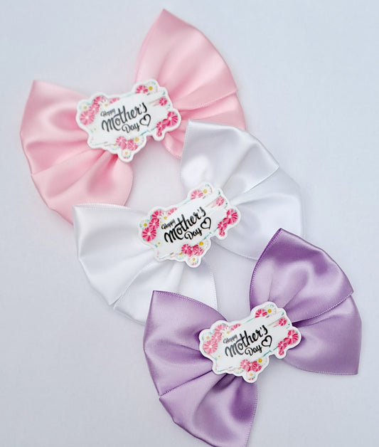 🎀Satin Bow Mother's Day Clips 🎀 3 Bow Colours Available