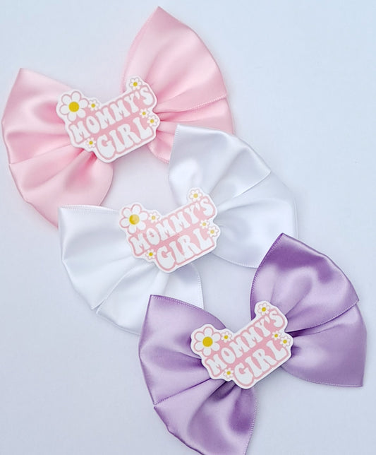 🎀Satin Bow Mummy's Girl Clip🎀 3 Colour Bows Available