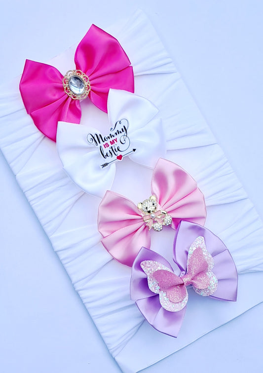 🎀4pc Satin Bow Headband Set 🎀