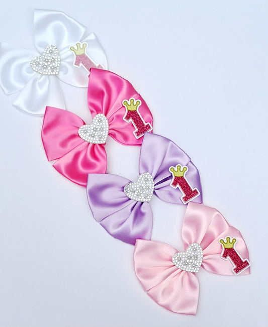 🎀Satin Bow Birthday Clip🎀Number 1