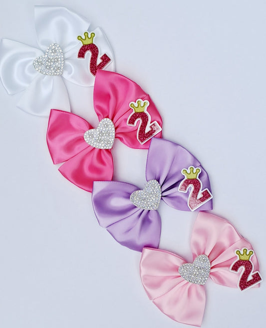 🎀Satin Bow Birthday Clip🎀Number 2