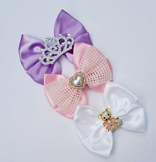 🎀 3pc Satin Bow Clip Set🎀