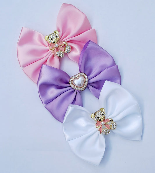 🎀 3pc Satin Bow Clip Set🎀