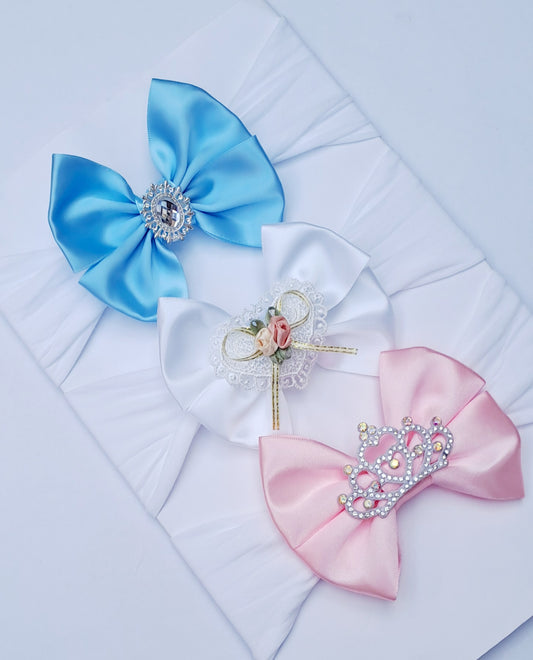 🎀3pc Satin Bow Headband Set 🎀