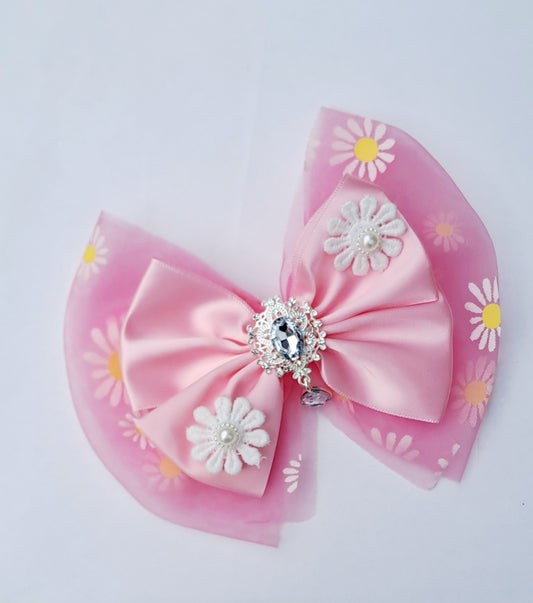 🎀Large Pink Satin/Tulle Clip🎀