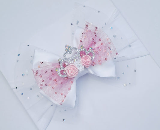 🎀Large Satin/Tulle Bow Headband 🎀