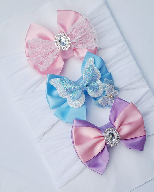 🎀3pc Satin Bow Headband Set 🎀