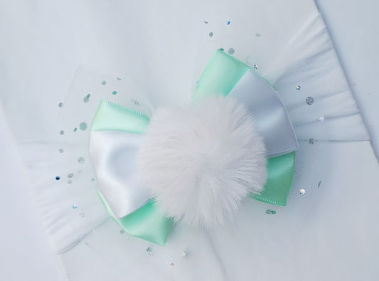 🎀Large Satin/Tulle Bow Headband 🎀