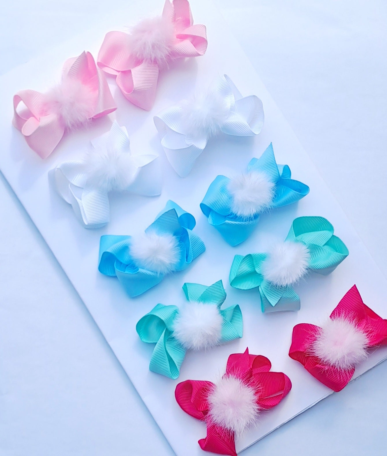 🎀2pc Pigtail Mini Pom Pom Clip Sets🎀 Choose Colour