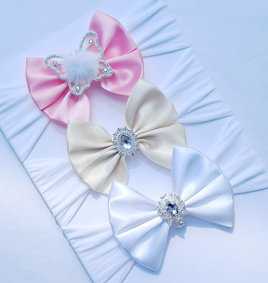 🎀3pc Satin Bow Headband Set