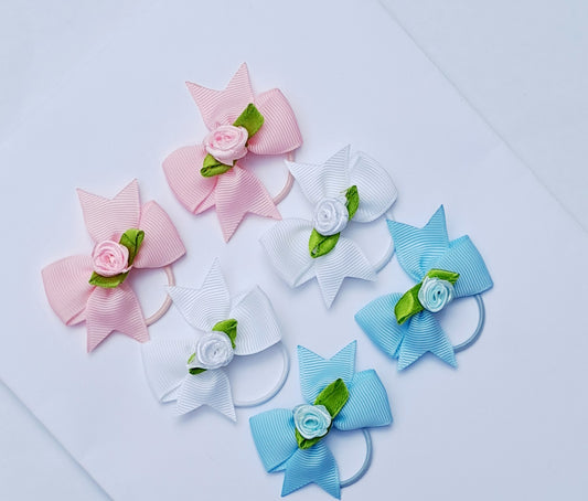 🎀6pc Mini Bow Hair Tie Set🎀
