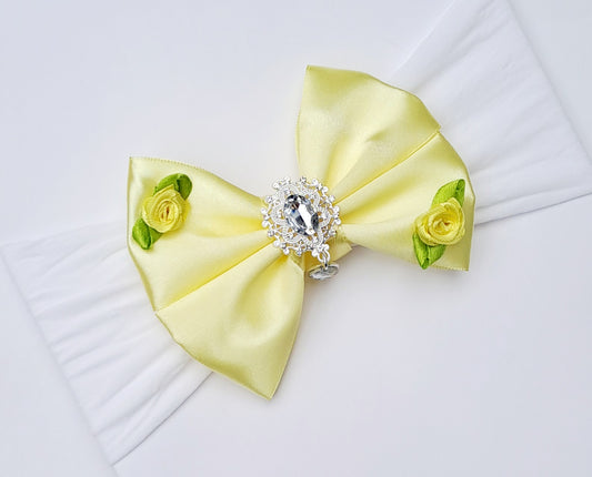 🎀Yellow Satin Bow Headband 🎀