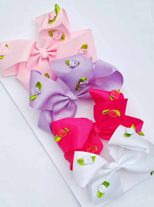 🎀Adorable Rosebud Bow Clips 🎀Available in 4 Colours