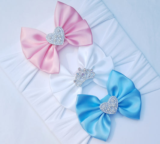🎀3pc Satin Bow Headband Set