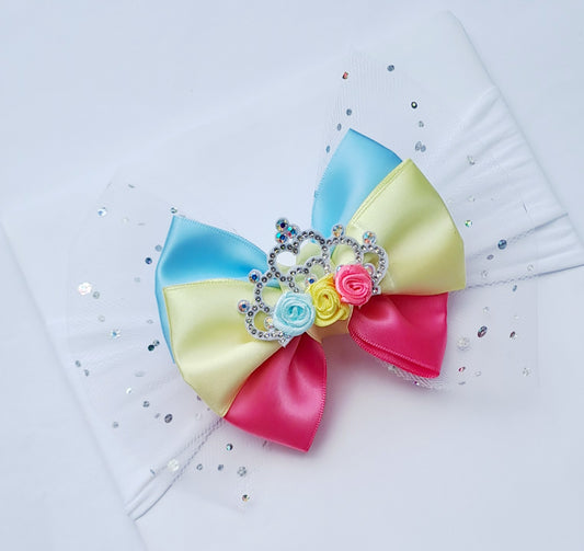 🎀Large Satin/Tulle Bow Headband 🎀