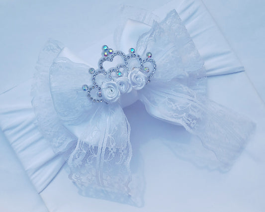 🎀Large Satin/Lace Bow Headband 🎀