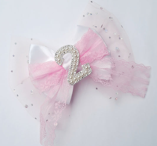 🎀Large Satin/Lace Birthday Clip🎀