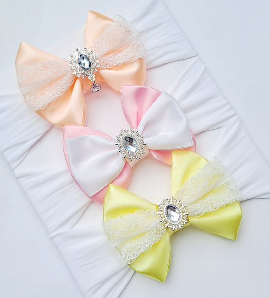 🎀3pc Satin Bow Headband Set🎀