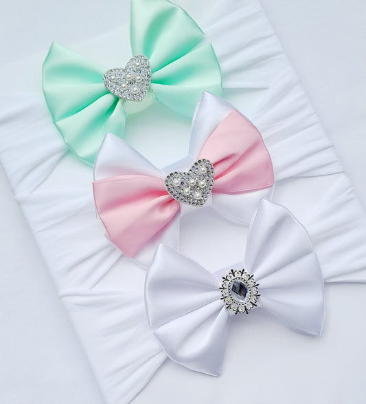 🎀3pc Satin Bow Headband Set 🎀