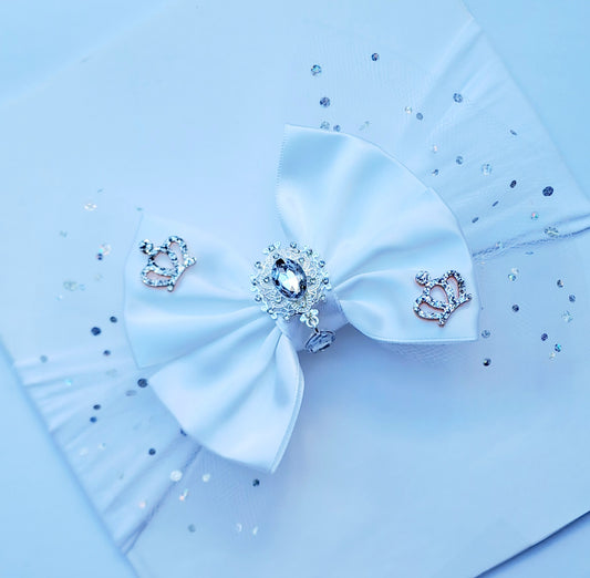 🎀Large Satin/Tulle Bling Headband 🎀