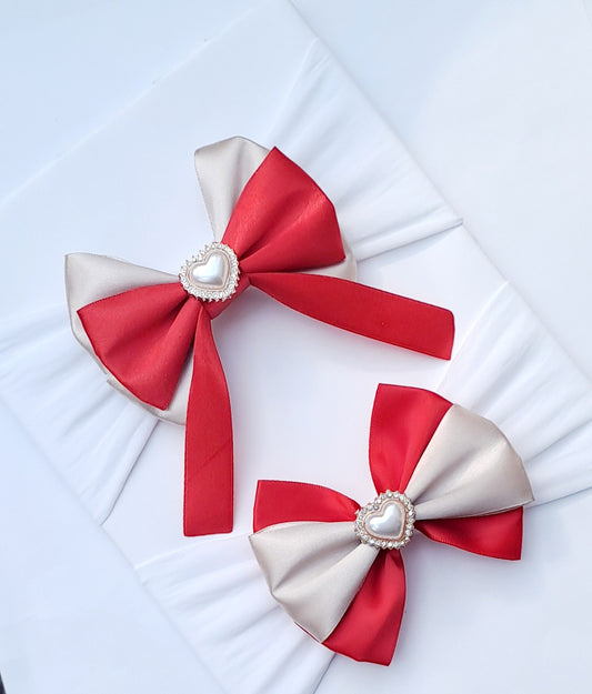 🎀Red/Gold Satin Bow Headbands 🎀