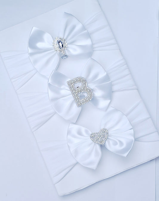 🎀3pc Satin Bow Headband Set🎀(Choose Letter)