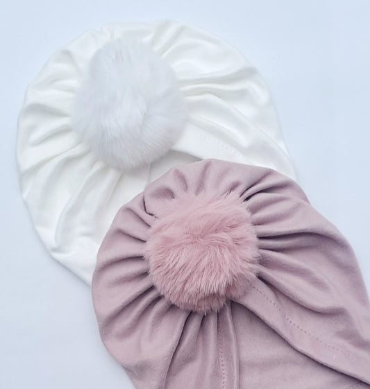 🎀Soft Baby Turban Hat With Pom Pom🎀Choose Colour