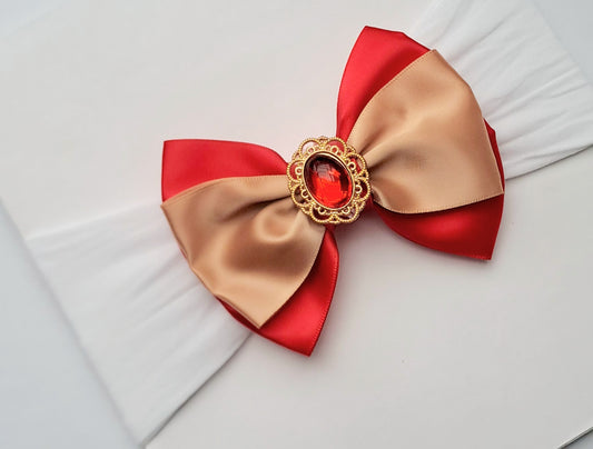 🎀Red And Gold Satin Bow Headband 🎀