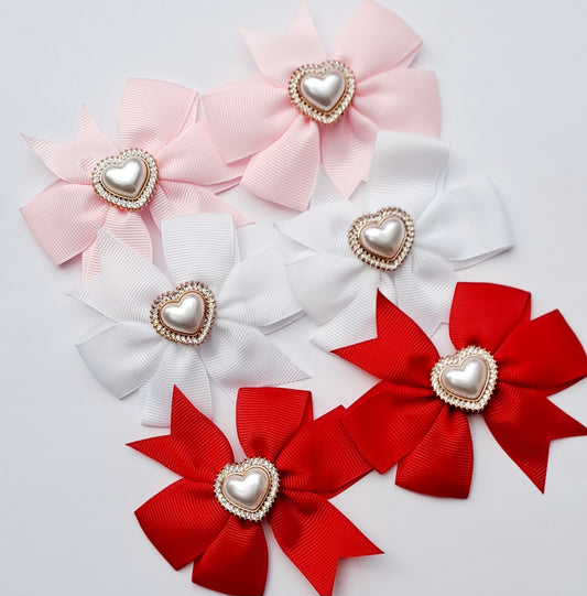 🎀2pc Bow Clip Set🎀 Available In Pink/White/Red