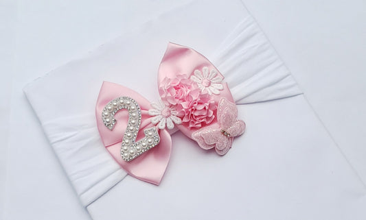 🎀Detailed Satin Bow 2nd Birthday Headband 🎀