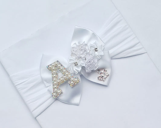 🎀Detailed Satin Bow Headband 🎀Choose Letter