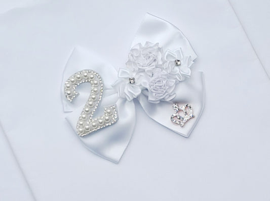 🎀Detailed Satin Bow 2nd Birthday Clip🎀