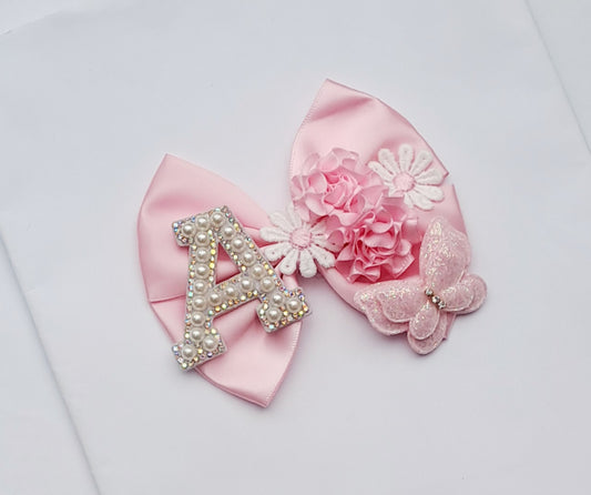 🎀Detailed Satin Bow Clip🎀Choose Letter
