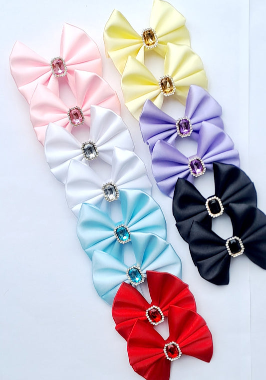 🎀2pc Mini Satin Pigtail Clip Sets🎀Choose Colour (Approx 3 Inches)