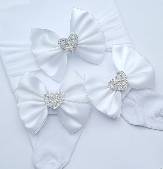 🎀Satin Bow Headband/Sock Set🎀