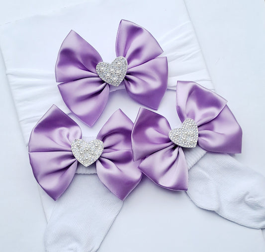🎀Satin Bow Headband/Sock Set🎀