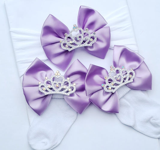 🎀Satin Bow Headband/Sock Set🎀