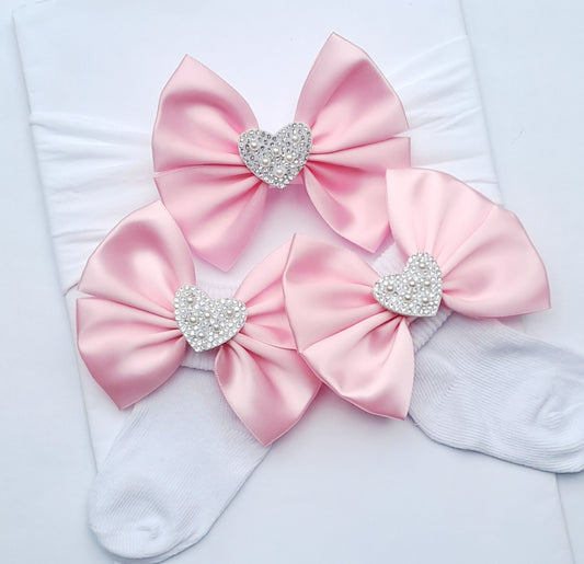 🎀Satin Bow Headband/Sock Set🎀