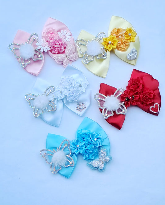 🎀Detailed Satin Bow Clips🎀Choose Colour
