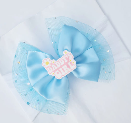 🎀Large Satin/Tulle Bow Headband Daddy's Girl 🎀