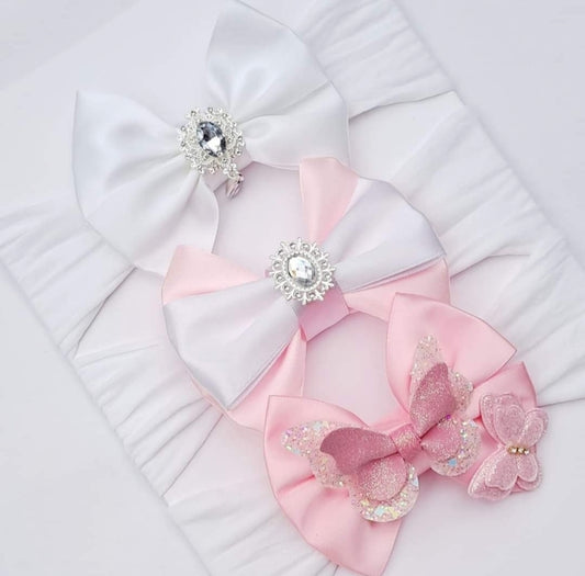 🎀3pc Satin Bow Headband Set
