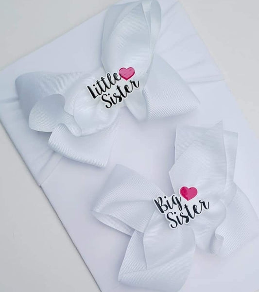 🎀Sibling Set 1 Large Bow Headband, 1 Large Bow Clip🎀 (3 Colours Available)