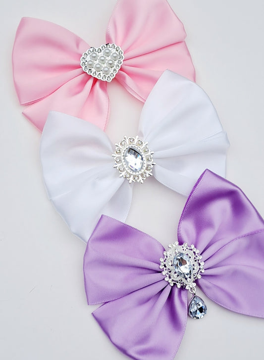 🎀3pc Satin Bow Clip Set🎀
