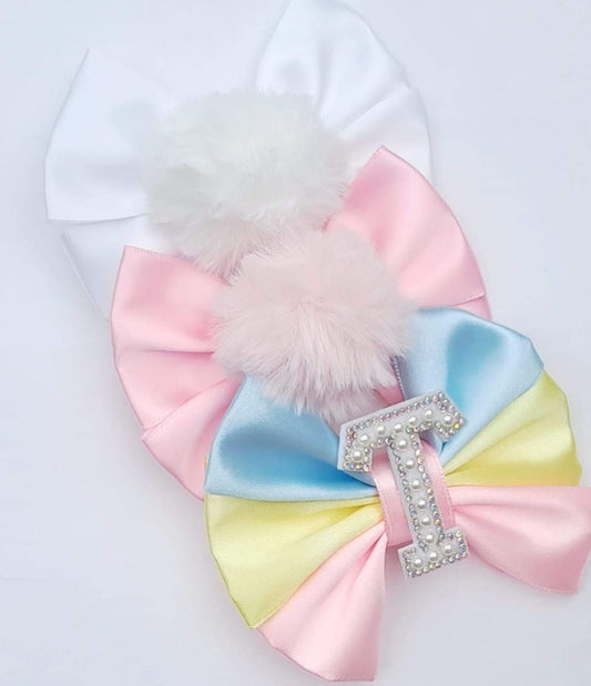 🎀3pc Satin Bow Clip Set🎀(Choose Letter)