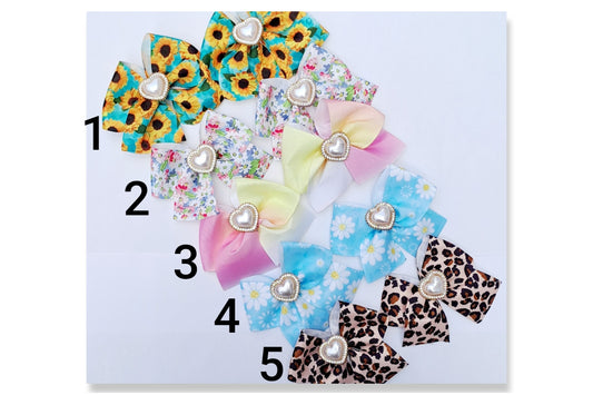 🎀2pc Patterned Pigtail Bow Clips🎀