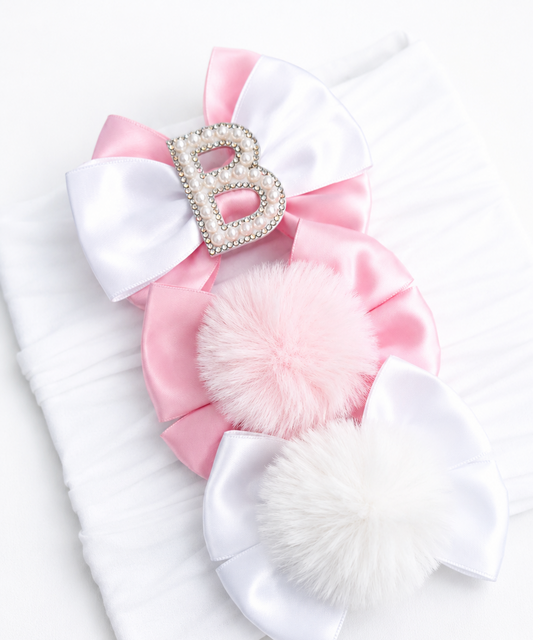 🎀3pc Satin Bow Headband Set 🎀 (Choose Letter)